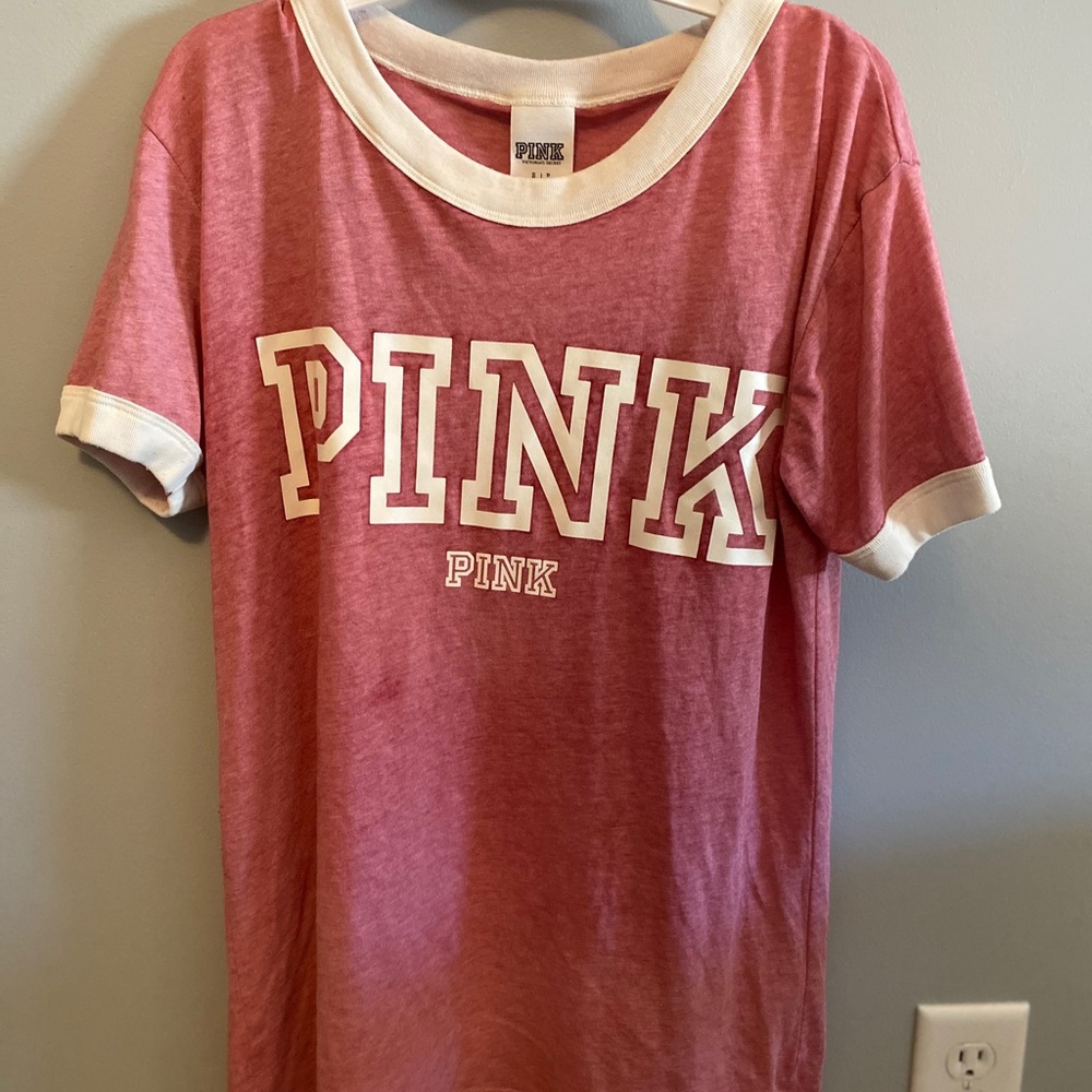 PINK Light Red Short Sleeve Tee